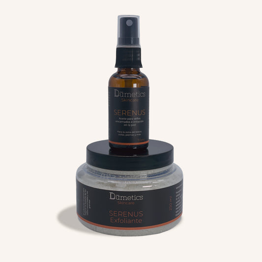 Rutina Serenus - Aceite y Exfoliante anti vellos enterrados e irritación
