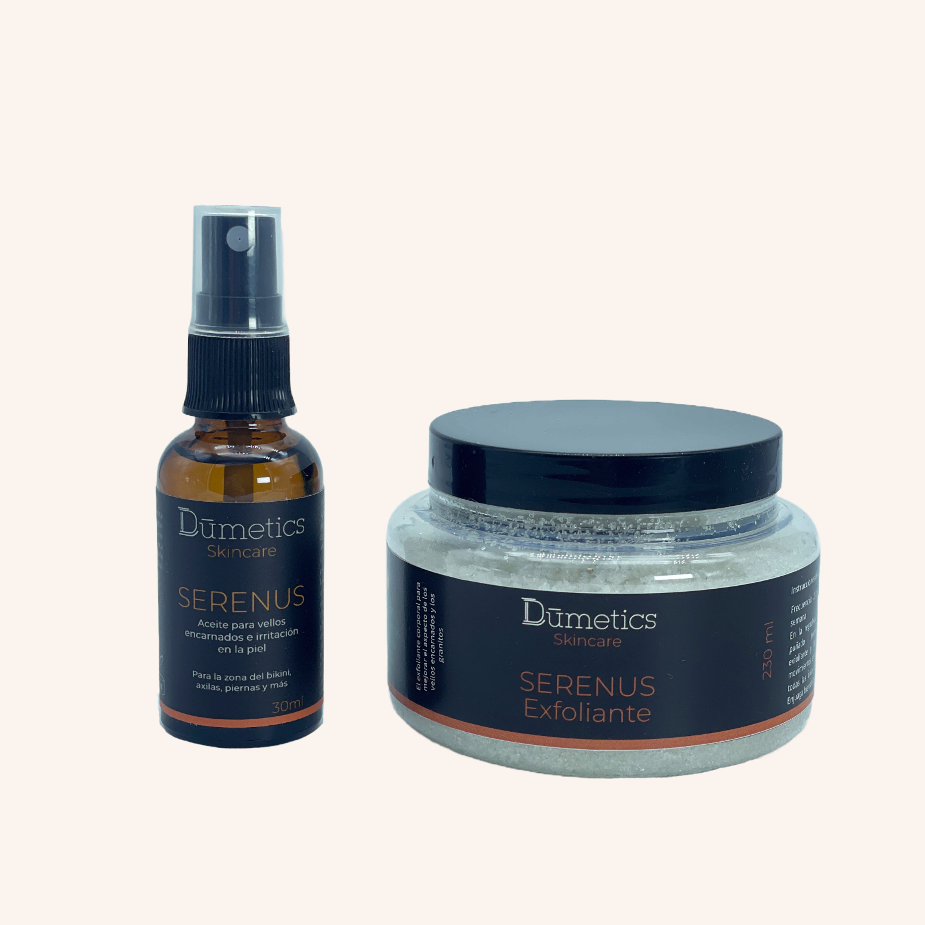 Rutina Serenus - Aceite y Exfoliante anti vellos enterrados e irritación